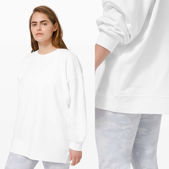 lululemon athletica Tops - Lululemon Perfectly Oversized Crew White